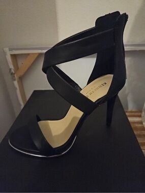 Kenneth Cole Black Strappy High Heel Sandals